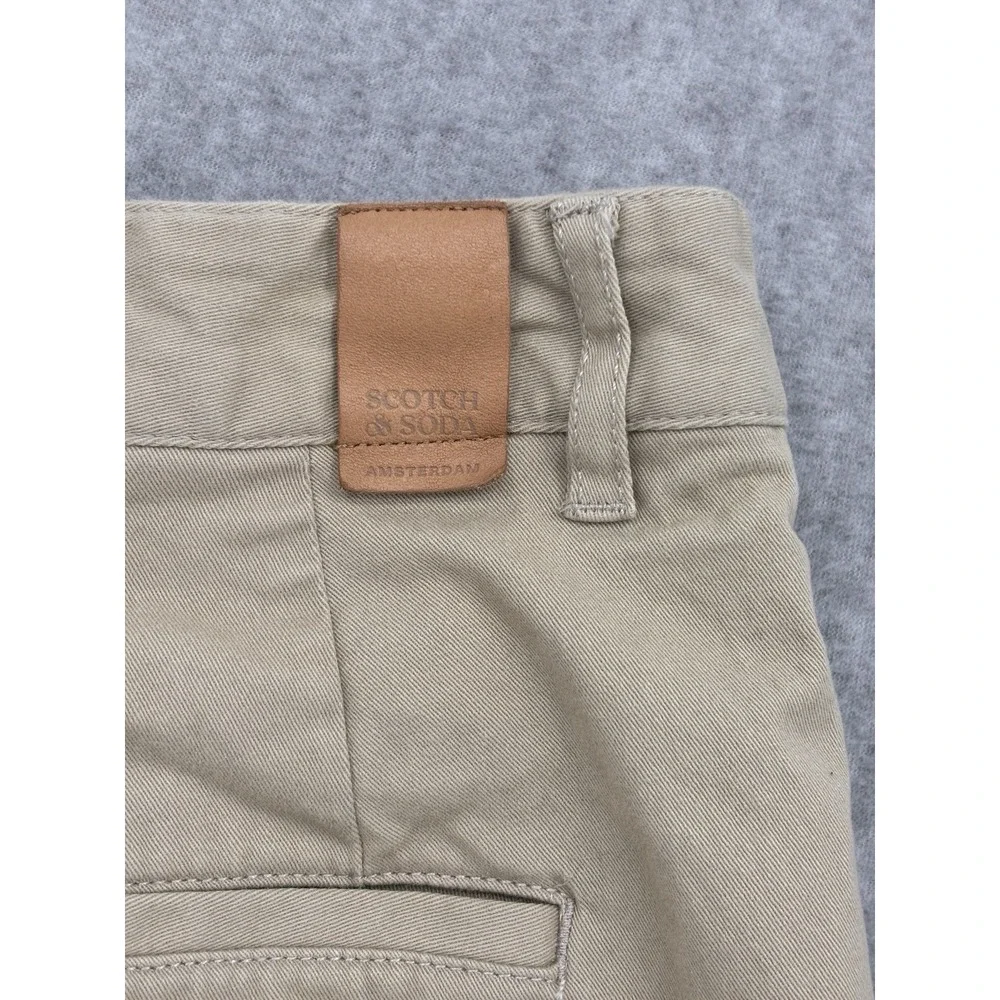 Scotch & Soda The Drift Men's Chino Pants 32x25 Tan Tapered Stretch Cotton